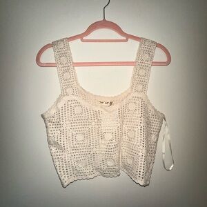Small medium crochet crop top tank